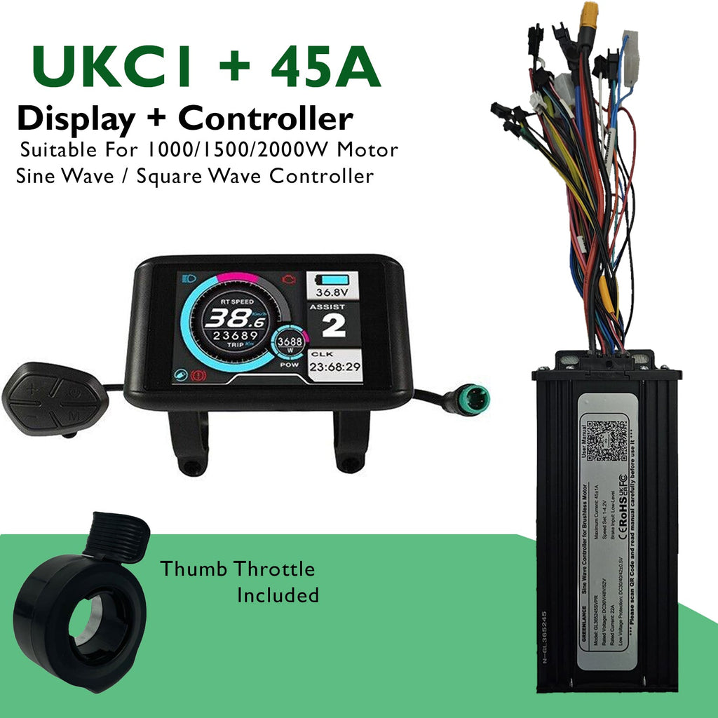 Best E-Bike Controllers for 36V–72V Systems | Greenlance 30A & 45A Sine Wave Controllers