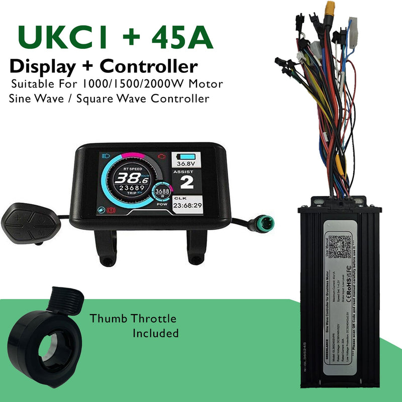 Best E-Bike Controllers for 36V–72V Systems | Greenlance 30A & 45A Sine Wave Controllers