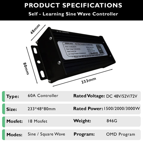 E-Bike Controller  36V-72V 35-80A