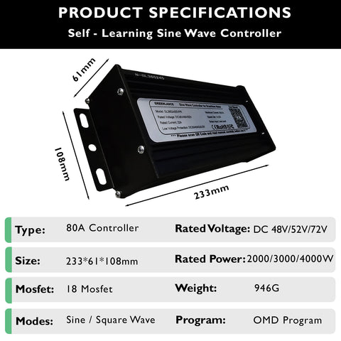 E-Bike Controller  36V-72V 35-80A