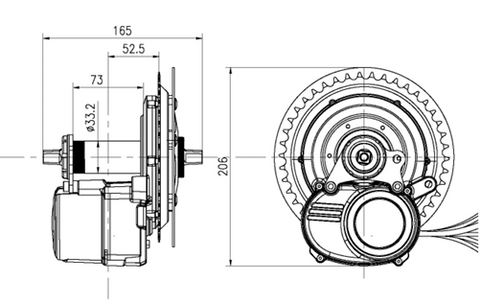 ToSeven DM02 250W - Mid Drive Conversion Kit
