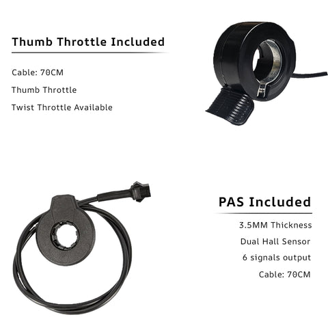 Ebike peddle assistand thumb throttle 