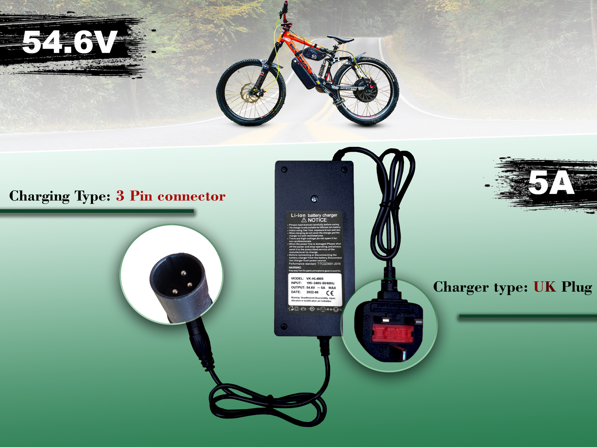 Electric Bike Battery Charger 5A Fast Charger
