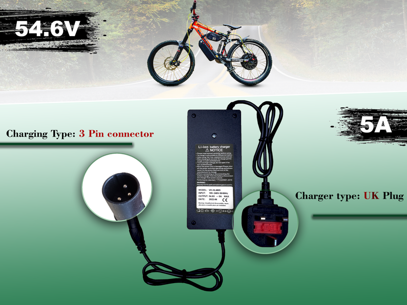 Electric bike conversion kit Battery charger 5A 54.6V Fast charger